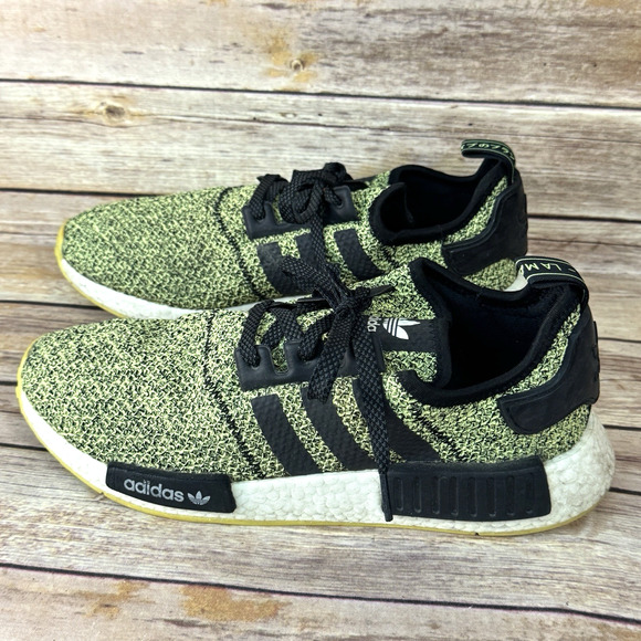 Adidas Mens NMD R1 Boost Disruptive Noise Yellow Black Running Walking Shoes 10 main image 4
